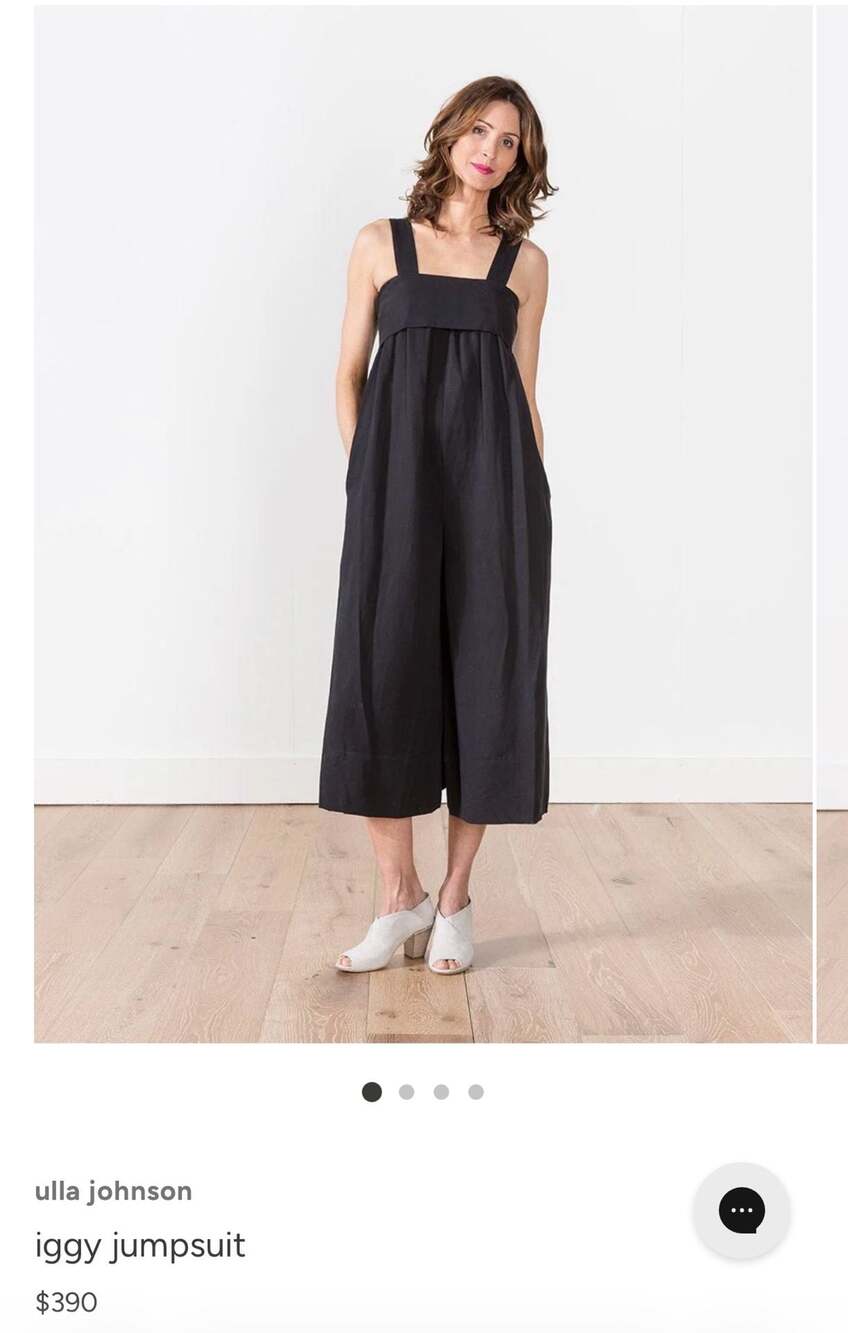 Ulla Johnson black wide leg cropped jumpsuit